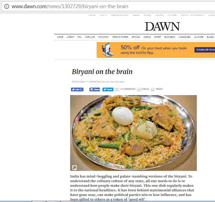 An article on types of biryani in India
