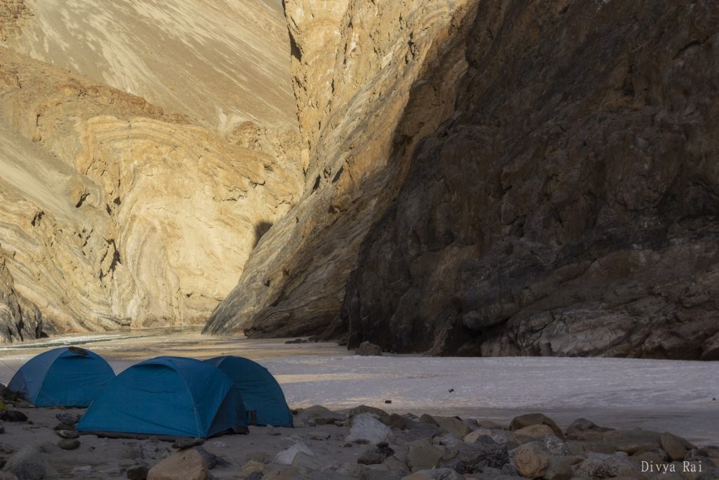Where do you sleep at night during Chadar Trek
